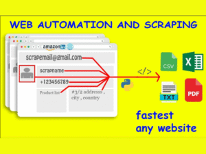 web scraping, data mining with website automation, email extraction collection