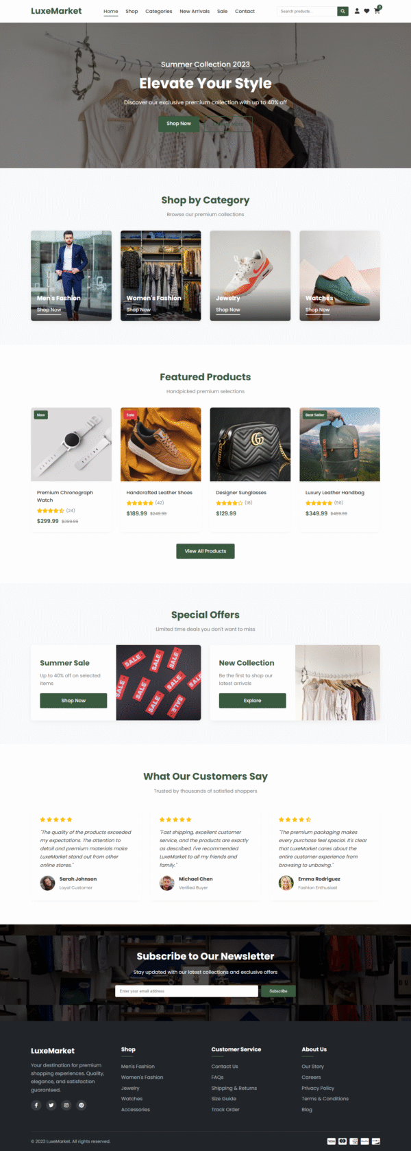 Responsive WordPress Ecommerce website using WooCommerce and Elementor