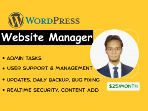 wordpress virtual assistant, help, support, maintenance, and manager